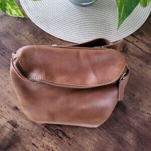 Tan Leather Crossbody / Belt Bag